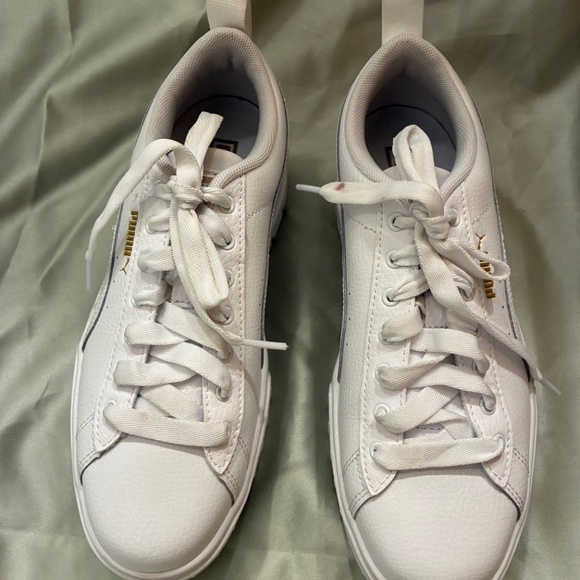 Puma Women's Mayze Mis Platform White Lace Up Sneakers Size 6.5 Worn Once VGUC+ - Picture 4 of 15